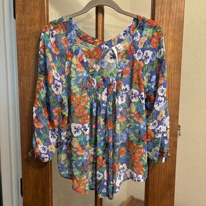 LC Conrad Floral Sheer Blouse- Size M